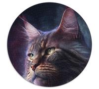 Jigsaws 1000 Pieces for Adults Maine Coon Cat Cloud Round Puzzle 1000 Pieces Jigsaw Challenging Brain Teaser, Family Activity, Home Decor, (Size 67.5x67.5cm)