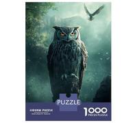 Jigsaws 1000 Pieces for Adults Majestic Owl in Forest Jigsaws for Adults Hands-on Game Difficult Challenge Challenging Game Gifts 70x50cm/1000pcs