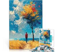 Jigsaws 1000 Pieces for Adults Man Contemplating the Sea Pädagogisches Familienspiel Verbessern Sie das Gedächtnis75x50cm