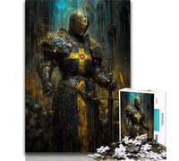 Jigsaws 1000 Pieces for Adults Medieval Knight Paintings, Fun at Home Activities,Educational Game for Birthday, Chrismas for And Age 14 38x26cm
