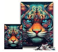 Jigsaws 1000 Pieces for Adults Meerkat Graffiti Painting Wooden Puzzles Brain Teaser Game for Teenagers, Perfect Size 50x75cm
