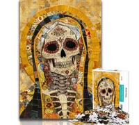 Jigsaws 1000 Pieces for Adults Mexican Style Golden Skull,Help The Brain Exercise Addictive Toys to Cultivate Patience Artists Collection,Fine Art (38x26cm)