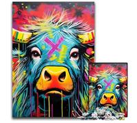 Jigsaws 1000 Pieces for Adults Mgraffiti Painting Yak Puzzles for Adults Fun at Home Activities, Birthday Present, Travel Gifts 50x75CM/19.68x29.52inch