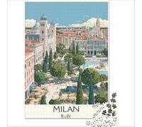 Jigsaws 1000 Pieces for Adults Milan Fashion Capital | Pattern assembly Fun activities at home for Birthday, Chrismas 38x26cm