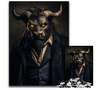 Jigsaws 1000 Pieces for Adults Minotaur Portrait Challenging Puzzles Perfect for Family Fun Party Games Birthday Party Favors 1000 PCS(38x26cm)