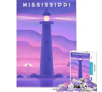 Jigsaws 1000 Pieces for Adults Mississippi Brain Intelligence Challenge Addictive Toys Relax Games Family Activities Funny Gifts (size 38x52cm)