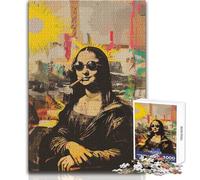 Jigsaws 1000 Pieces for Adults Mona Lisa Basquiat Style Family Activities Brain Teaser Game Great Gifts And Toys (size 38x26cm)