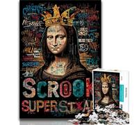 Jigsaws 1000 Pieces for Adults Mona Lisa Is Funny,Educational Games Home Decoration Educational Game for Birthday,Chrismas 38x26cm