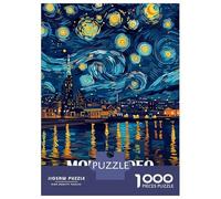Jigsaws 1000 Pieces for Adults Montevideo Uruguay Starry Night Art Jigsaws for Adults DIY Toys Home Decoration Unique Birthday And Xmas Gifts 38x26cm/1000pcs