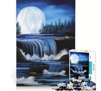 Jigsaws 1000 Pieces for Adults Moon And River Step Nature Educational Games Difficult And Challenge Unique Challenge Game 38x26cm