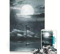 Jigsaws 1000 Pieces for Adults Moonshine on The Lake Educational Games Difficult And Challenge Unique Challenge Game 38x26cm