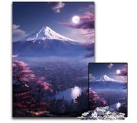 Jigsaws 1000 Pieces for Adults Mount Fuji Moonlight Vale cardboard Jigsaw Puzzles for Adults Challenging Brain Teaser - Relaxing Toy for Teenagers 26X38CM/10.23x14.96inch