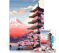 Jigsaws 1000 Pieces for Adults Mount Fuji Pagoda Stressabbau Staycation Zeit totschlagen Ein Kunstwerk52x38cm