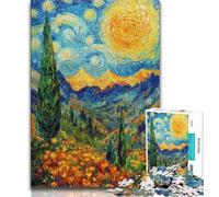 Jigsaws 1000 Pieces for Adults Mountain Painting by Night Sky,Help The Brain Exercise Addictive Toys to Cultivate Patience Perfect Decoration (38x26cm)