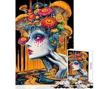 Jigsaws 1000 Pieces for Adults Mushroom Queen Fantasy Portrait Shared Joyful Family Experience Wonderful Christmas Surprise Gifts (38x52cm)