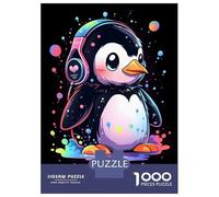 Jigsaws 1000 Pieces for Adults Music Lover Penguin Puzzles for Adults Brain Teaser Game Stress Reliever Unique Birthday And Xmas Gifts 52x38cm/1000pcs