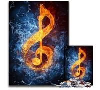 Jigsaws 1000 Pieces for Adults Music Symbols Wooden Puzzles Educational Games Stress Relieving, Home Decoration Toys for Age 14 50X75CM