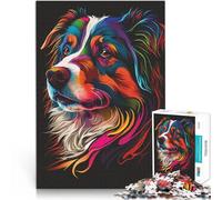 Jigsaws 1000 Pieces for Adults My Australian Shepherd Handgeschwindigkeitswettbewerb Künstlersammlung, Bildende Kunst75x50cm