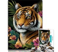 Jigsaws 1000 Pieces for Adults Mysterious Tiger,Decompressing Intellectual Educational Toy Educational Game for Birthday,Chrismas 75x50cm