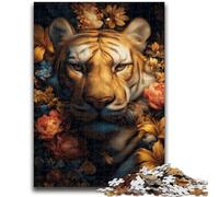 Jigsaws 1000 Pieces for Adults Mysterious Tiger for Age 14 Years And over Family Games Christmas Game Presents for Women 50x75cm