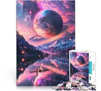 Jigsaws 1000 Pieces for Adults Mystical Pink Saturn Stressabbau Staycation Zeit totschlagen Geschenk zum Geburtstag75x50cm