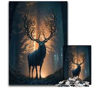 Jigsaws 1000 Pieces for Adults Mythical Land Deer Impossible Jigsaw Puzzles for Adults Ideal for Family Fun, Relaxation 26X38CM/10.23x14.96inch