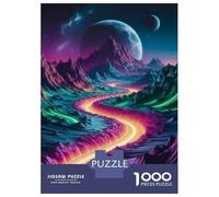 Jigsaws 1000 Pieces for Adults Neon Road Through Mountains Jigsaw for Adults Relax Games But Fun And Humorous Challenging Game Gifts 38x26cm/1000pcs