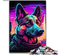Jigsaws 1000 Pieces for Adults Neon War Dogs Made of Wood, Perfect DIY Art Decor Or Birthday Gift 50x75cm Brain Teaser Game for Teenagers, Perfect