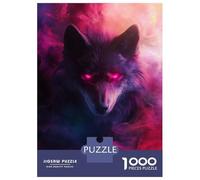 Jigsaws 1000 Pieces for Adults Neon Wolf Gaze Puzzle for Adults Relax Games Analysis And Logic Christmas Birthday Gifts 38x26cm/1000pcs