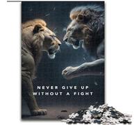Jigsaws 1000 Pieces for Adults Never Give Up Motivation Made of Wood, Perfect DIY Art Decor Or Birthday Gift 50x75cm Challenging Brain Teaser - Relaxing Toy for Teenagers