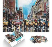 Jigsaws 1000 Pieces for Adults New York city painting Made of cardboard Suitable for ages 14 and up Intellectual game Gift for birthdays。size:38x52cm/14.96x20.47inch