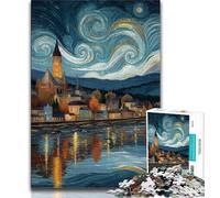 Jigsaws 1000 Pieces for Adults Night Sky City Cityscape, Challenging & Brainteasing,is Ideal As Gifts for The Whole Family for Age 14+ 38x26cm