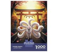 Jigsaws 1000 Pieces for Adults Nine-tailed Fox at Torii Gate Puzzles for Adults Brain Teaser Game Stress Reliever Unique Birthday And Xmas Gifts 52x38cm/1000pcs