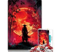 Jigsaws 1000 Pieces for Adults Ninja Under The Blood Moon Adult Puzzles,Challenging Game Gifts for Is Ideal As A Gift for The Whole Family 38x26cm