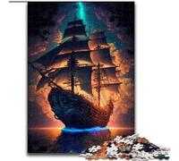 Jigsaws 1000 Pieces for Adults Ocean Ship Made of Wood, Perfect Christmas & New Year Gift, 50x75cm for Holidays, Birthdays, And Family Game Nights