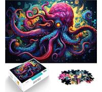 Jigsaws 1000 Pieces for Adults Octopus Art Stress Relief Toys 26x38cm is ideal as a gift for the whole family for ages 14+