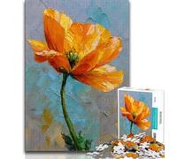 Jigsaws 1000 Pieces for Adults Orange Flower Oil Painting,Help The Brain Exercise Addictive Toys to Cultivate Patience Artists Collection,Fine Art (38x26cm)
