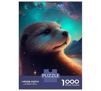 Jigsaws 1000 Pieces for Adults Otter Galaxy Puzzles for Adults Brain Teaser Game Stress Reliever Unique Birthday And Xmas Gifts 38x26cm/1000pcs