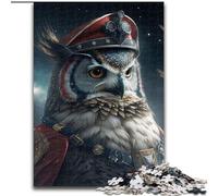 Jigsaws 1000 Pieces for Adults Owl Astronaut Made of Wood, Ideal for Family Fun, Relaxation 50x75cm Birthday Party for Men Women