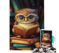 Jigsaws 1000 Pieces for Adults Owl Reading Book Toy Intellectual Game for Educational Game Hand Speed Race Gifts for Women Men (size 38x26cm)