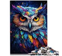 Jigsaws 1000 Pieces for Adults Painting color owl Stress Relief Toys 26x38cm Stress Reliever Staycation Kill time for teenager Age 14 Up