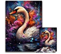 Jigsaws 1000 Pieces for Adults Painting Color Swan Impossible Jigsaw Puzzles for Adults for Teenagers Couples And Friends for Birthdays Christmas 1000 PCS(38x26cm)