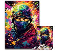 Jigsaws 1000 Pieces for Adults Painting of Colorful Ninjas PaperJigsaw Puzzles for Adults Fun at Home Activities Birthday Present Travel Gifts 1000 PCS(38x26cm)