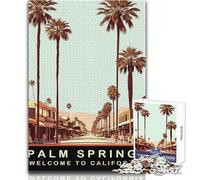 Jigsaws 1000 Pieces for Adults Palm Springs Beautiful Design Game Learning Educational Anti-Stress Toys Size 38x26cm