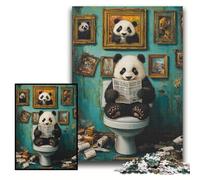 Jigsaws 1000 Pieces for Adults Panda Go Toilet Impossible Jigsaw Puzzles for Adults Size 26x38cm Brain-Challenging DIY Decorative Game, Family Interactive Toy