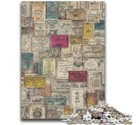 Jigsaws 1000 Pieces for Adults Paris Stamp Collage Decompressing Intellectual Educational Toy Great Gifts And Toys 50x75cm
