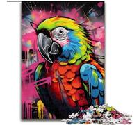 Jigsaws 1000 Pieces for Adults Parrot Graffiti Painting Puzzle 1000 Pieces Jigsaw Family Interactive Game, Brain Teaser Gift, Educational Toy (Size 26x38 cm)