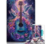 Jigsaws 1000 Pieces for Adults Peace Guitar, Challenging & Brainteasing,is Ideal As Gifts for The Whole Family for Age 14+ 38x26cm