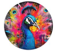 Jigsaws 1000 Pieces for Adults Peacock Graffiti Painting Jigsaw Puzzles for Adults Artwork Decor Intelligence Toy for Family Indoor Games 67.5x67.5cm