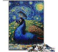 Jigsaws 1000 Pieces for Adults Peacock Night Sky Made of Wood, for Teenagers Age Group 14+, Home Decor 50x75cm for Birthdays, Holidays, And Special Occasions